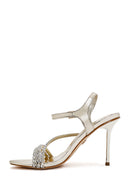 Kadın Altın Bilekten Tokalı Yüksek İnce Topuklu Sandalet | Derimod