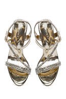 Kadın Altın Bilekten Tokalı Yüksek İnce Topuklu Sandalet | Derimod