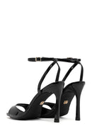 Kadın Siyah Bilekten Tokalı Yüksek İnce Topuklu Sandalet | Derimod