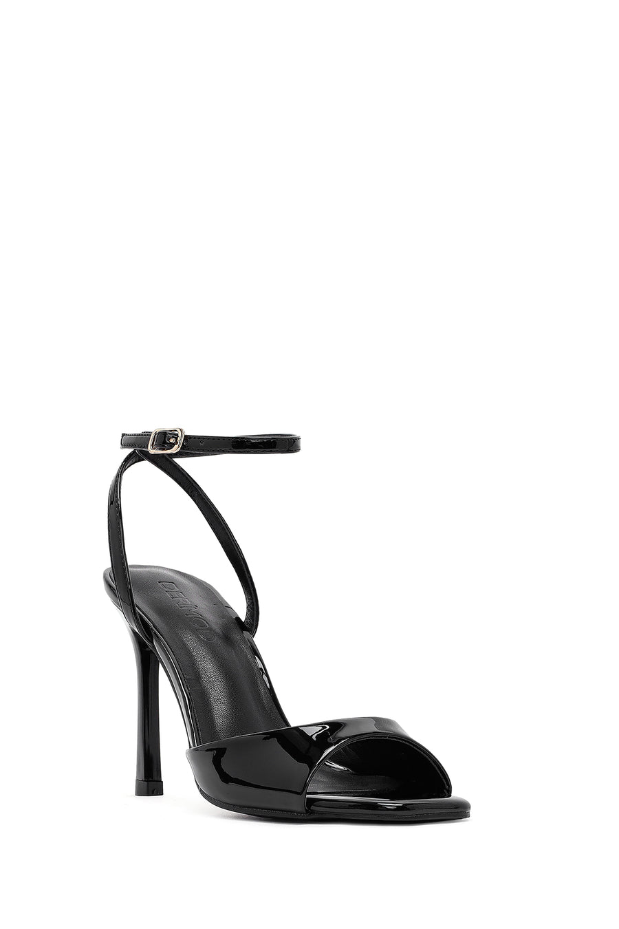 Women's Black Ankle Buckle High Thin Heel Sandals