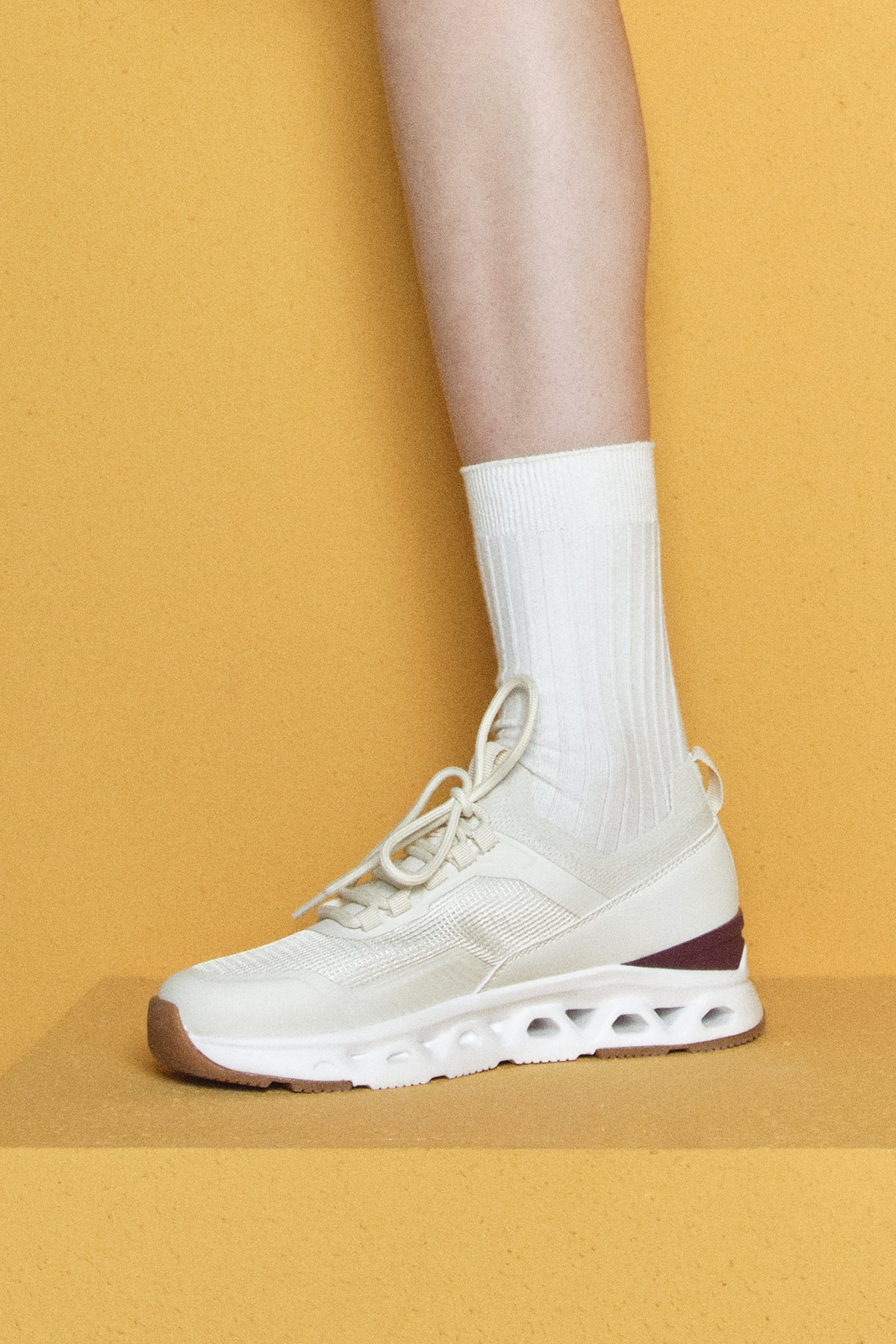 Derimod Zero Kadın Krem Bağcıklı Kumaş Sneaker