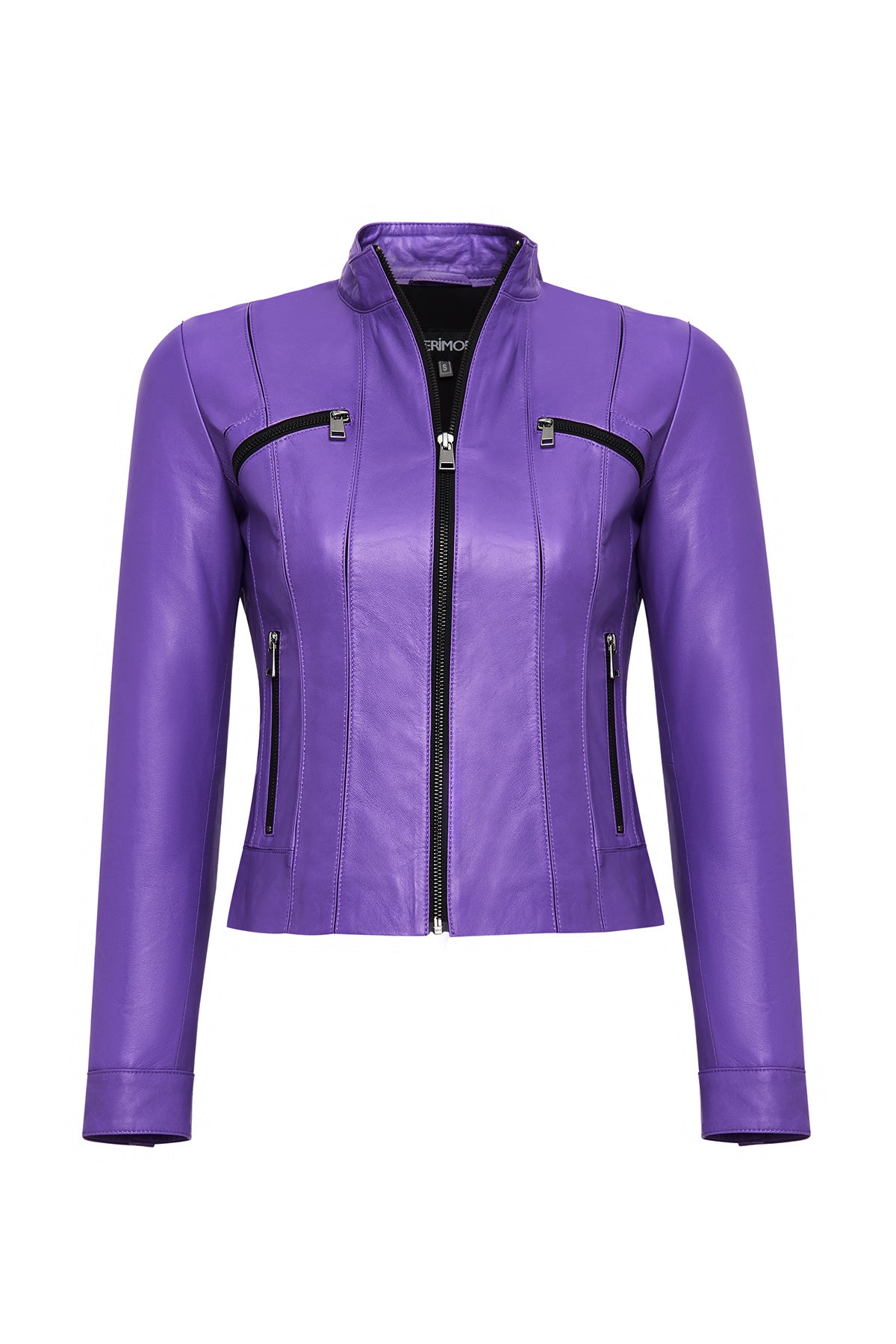 Linda Kadın Mor Kısa Deri Ceket