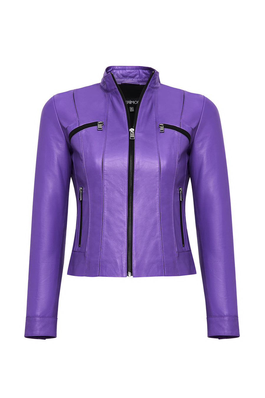 Linda Women's Purple Short Leather Jacket