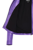 Linda Women's Purple Short Leather Jacket | Derimod