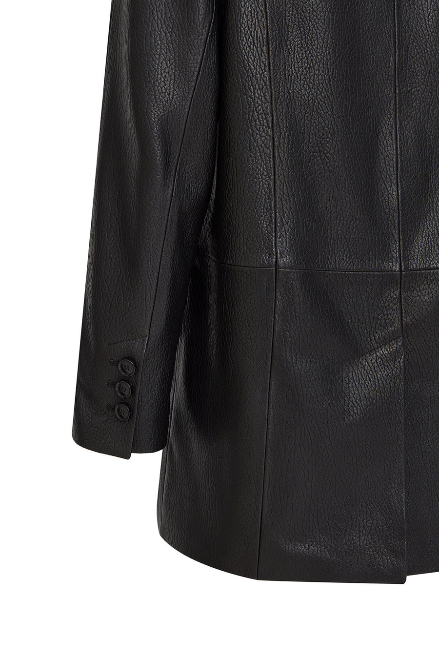 Wendy Women's Black Double Breasted Long Leather Jacket
