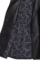 Wendy Kadın Siyah Kruvaze Yaka Uzun Deri Ceket | Derimod