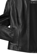 Flora Kadın Siyah Slim Kısa Deri Ceket | Derimod