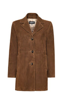 Pamela Kadın Kahverengi Süet Deri Kaban | Derimod