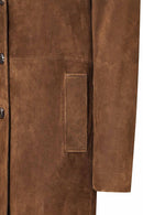 Pamela Kadın Kahverengi Süet Deri Kaban | Derimod