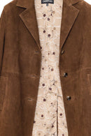 Pamela Kadın Kahverengi Süet Deri Kaban | Derimod