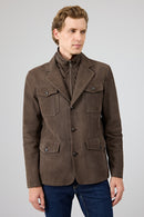 Sacramento Erkek Kahverengi Nubuk Deri Mont | Derimod