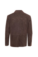 Rodrygo Men's Brown Blazer Suede Leather Jacket | Derimod