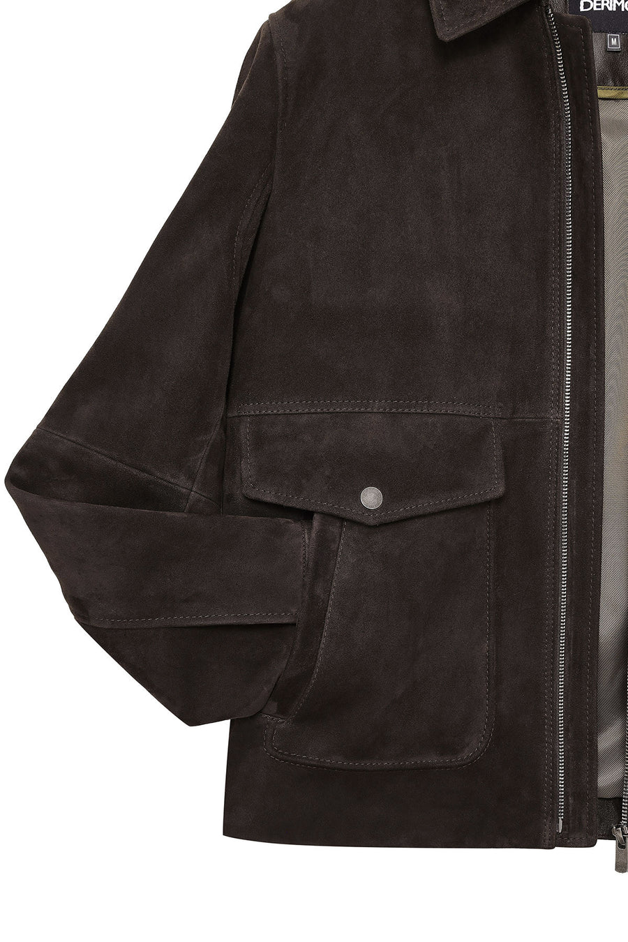 Morata Men's Brown Nubuck Leather Jacket