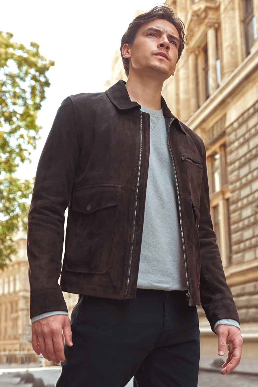 Morata Men's Brown Nubuck Leather Jacket