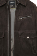 Morata Erkek Kahverengi Nubuk Deri Ceket | Derimod