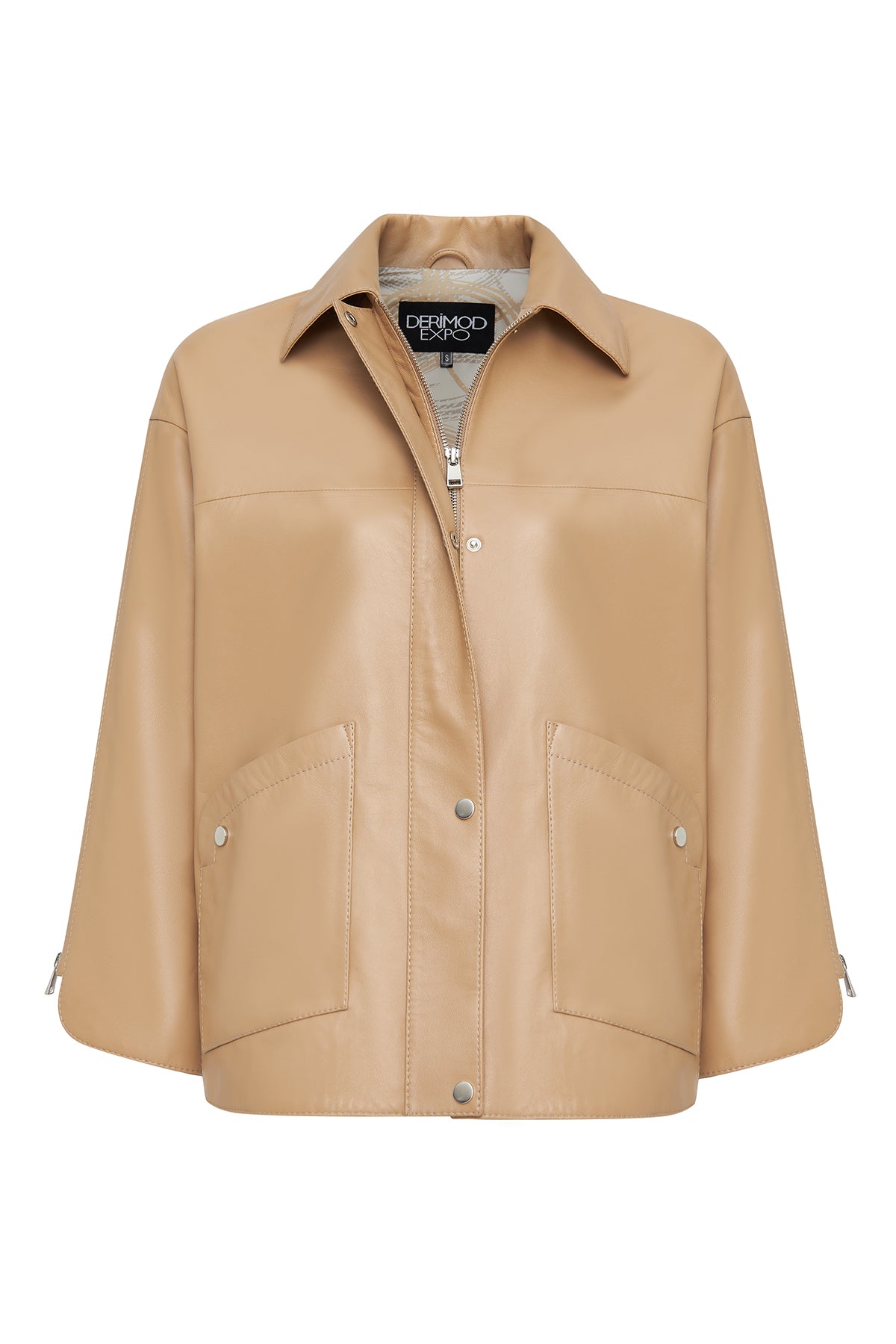 Karen Kadın Bej Deri Ceket 25SGE5090R3 | Derimod