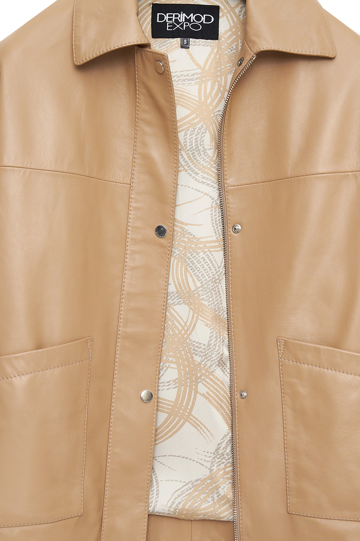 Karen Kadın Bej Deri Ceket