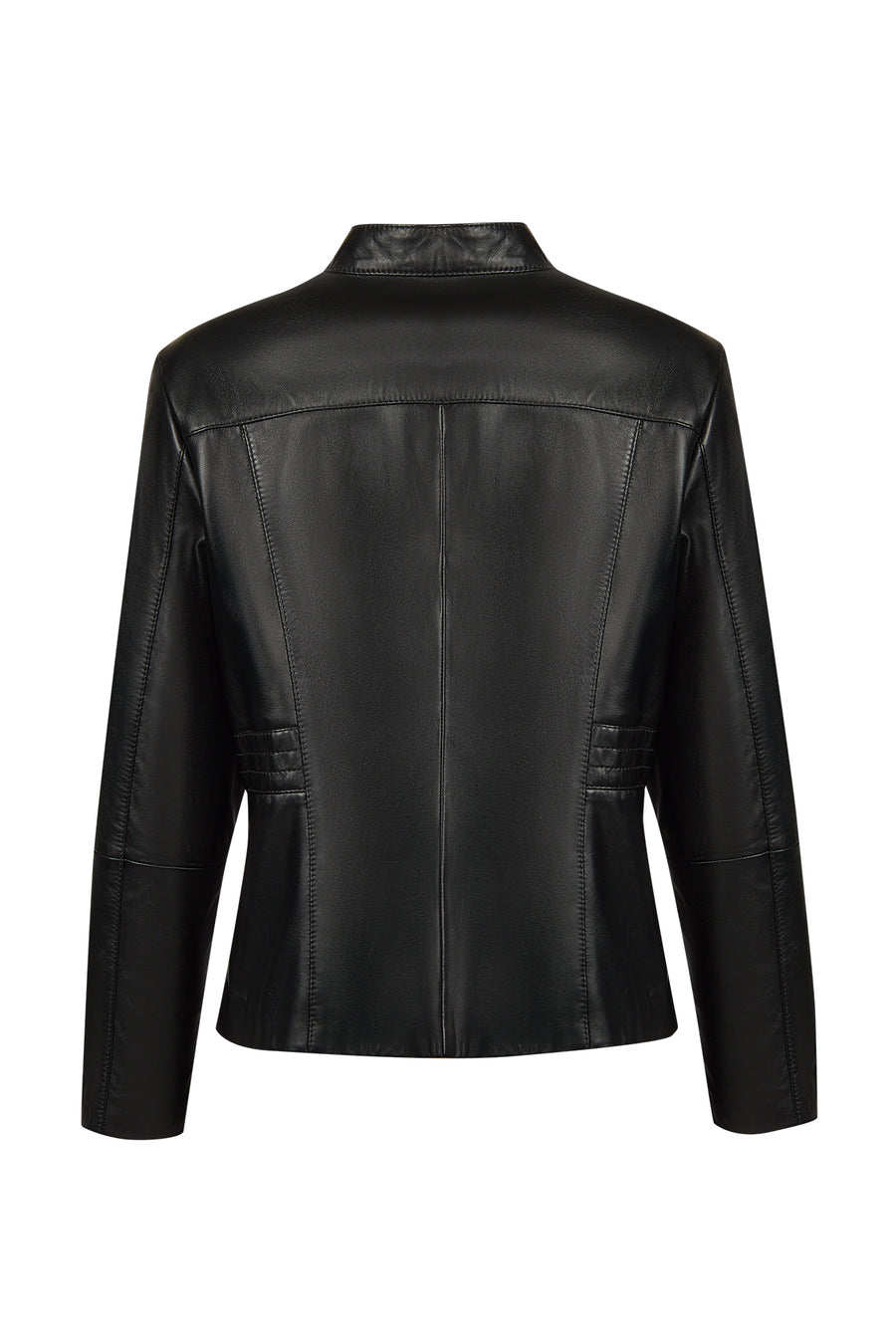 Lydia (Plus) Women's Black Wide Fit Zippered Leather Jacket