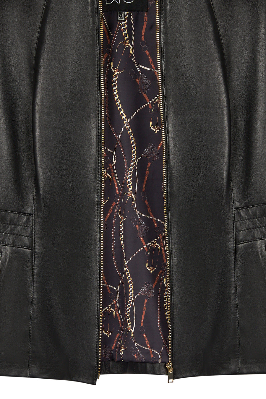 Lydia (Plus) Women's Black Wide Fit Zippered Leather Jacket
