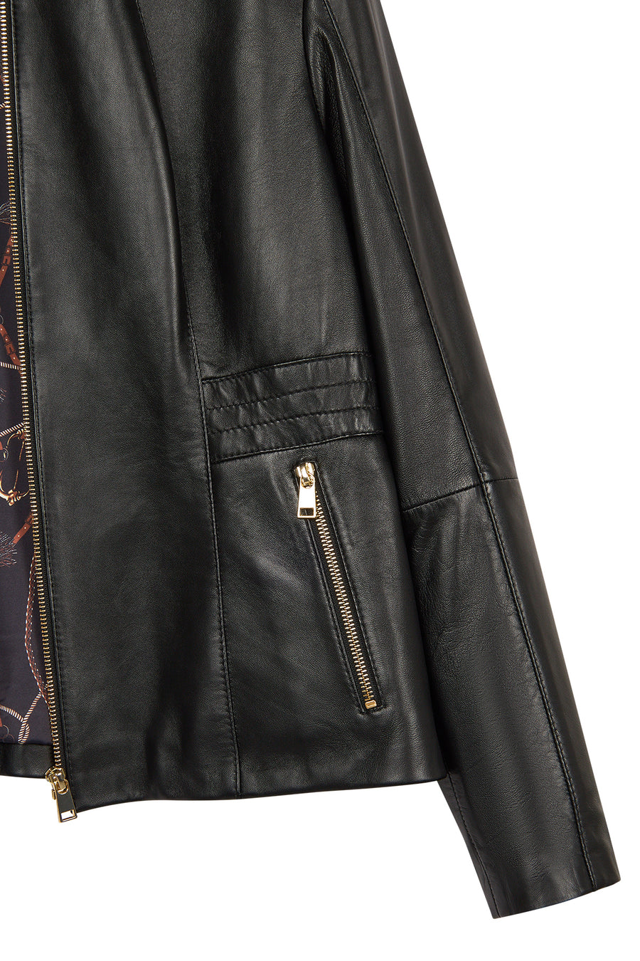Lydia (Plus) Women's Black Wide Fit Zippered Leather Jacket