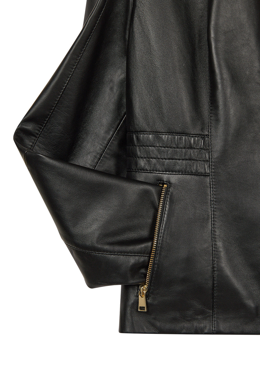 Lydia (Plus) Women's Black Wide Fit Zippered Leather Jacket