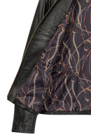 Lydia (Plus) Kadın Siyah Geniş Kalıp Fermuarlı Deri Ceket | Derimod