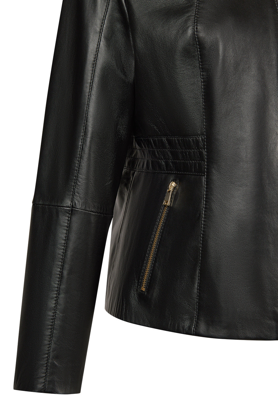Lydia (Plus) Women's Black Wide Fit Zippered Leather Jacket