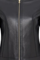 Zoey Women's Black Short Leather Jacket | Derimod