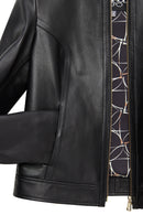 Zoey Women's Black Short Leather Jacket | Derimod