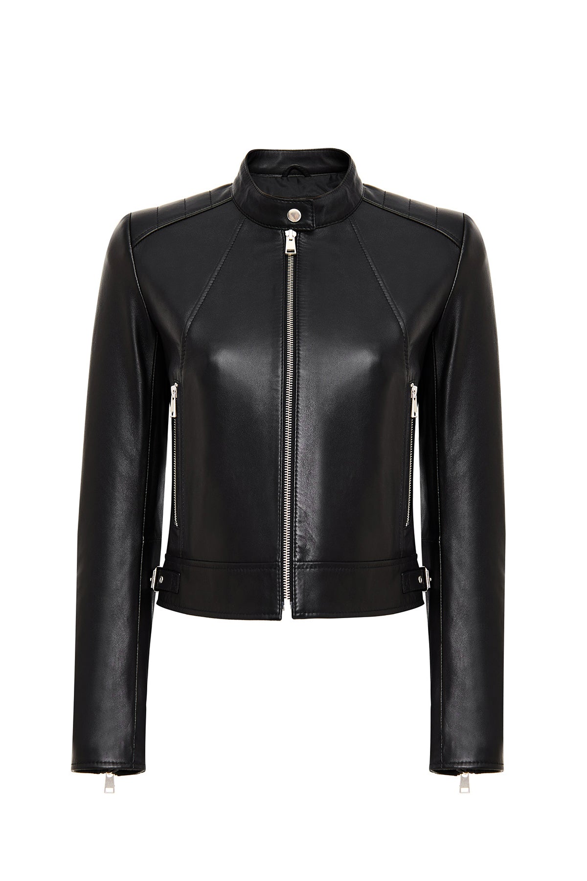 Missy Kadın Siyah Kısa Deri Ceket