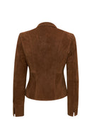Lara Kadın Kahverengi Kısa Süet Deri Ceket | Derimod