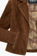 Lara Kadın Kahverengi Kısa Süet Deri Ceket | Derimod