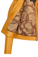 Sonia Kadın Sarı Hakim Yaka Kısa Deri Ceket | Derimod