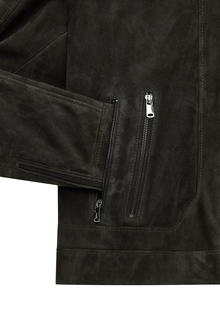 Patrick Men's Grey Suede Leather Jacket