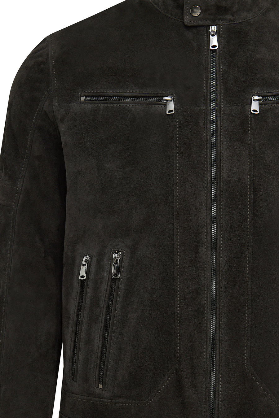 Patrick Men's Grey Suede Leather Jacket