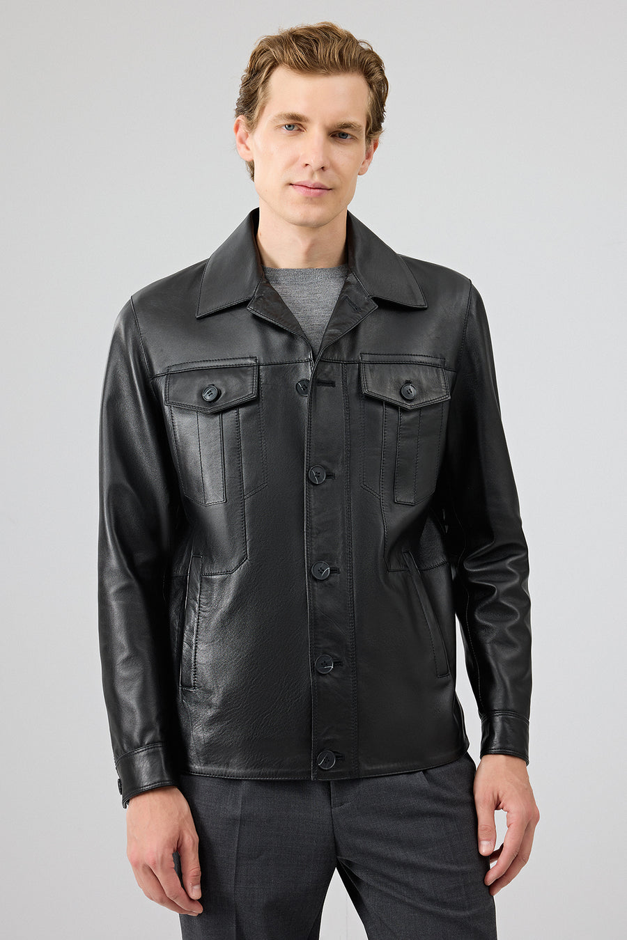 Axel Men's Black Leather Jacket