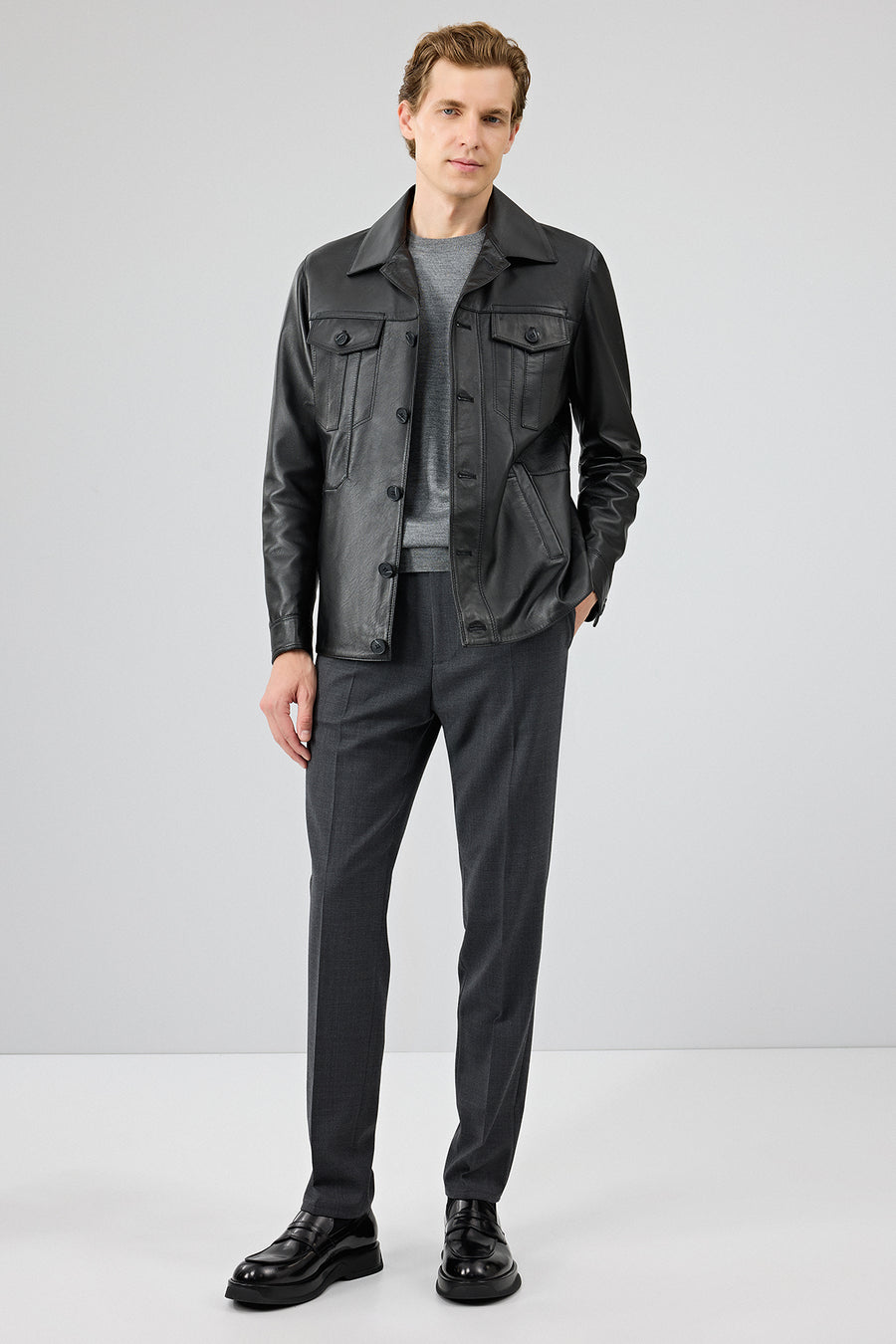 Axel Men's Black Leather Jacket
