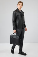 Axel Men's Black Leather Jacket | Derimod