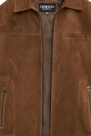 Mark Men's Brown Suede Leather Jacket | Derimod