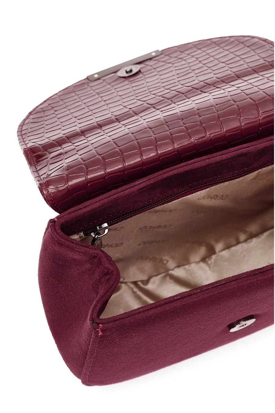 Women's Burgundy Chain Strap Printed Shoulder Bag