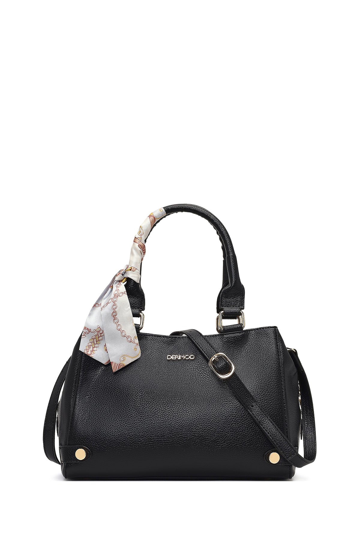 Kadın Siyah Uzun Askılı Aksesuarlı Kol Çantası