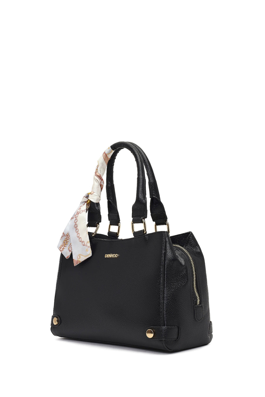 Women's Black Long Strapped Accessorized Shoulder Bag
