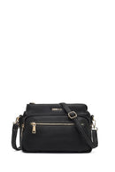Women's Black Long Strapped Patterned Crossbody Bag | Derimod