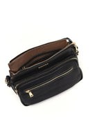 Women's Black Long Strapped Patterned Crossbody Bag | Derimod