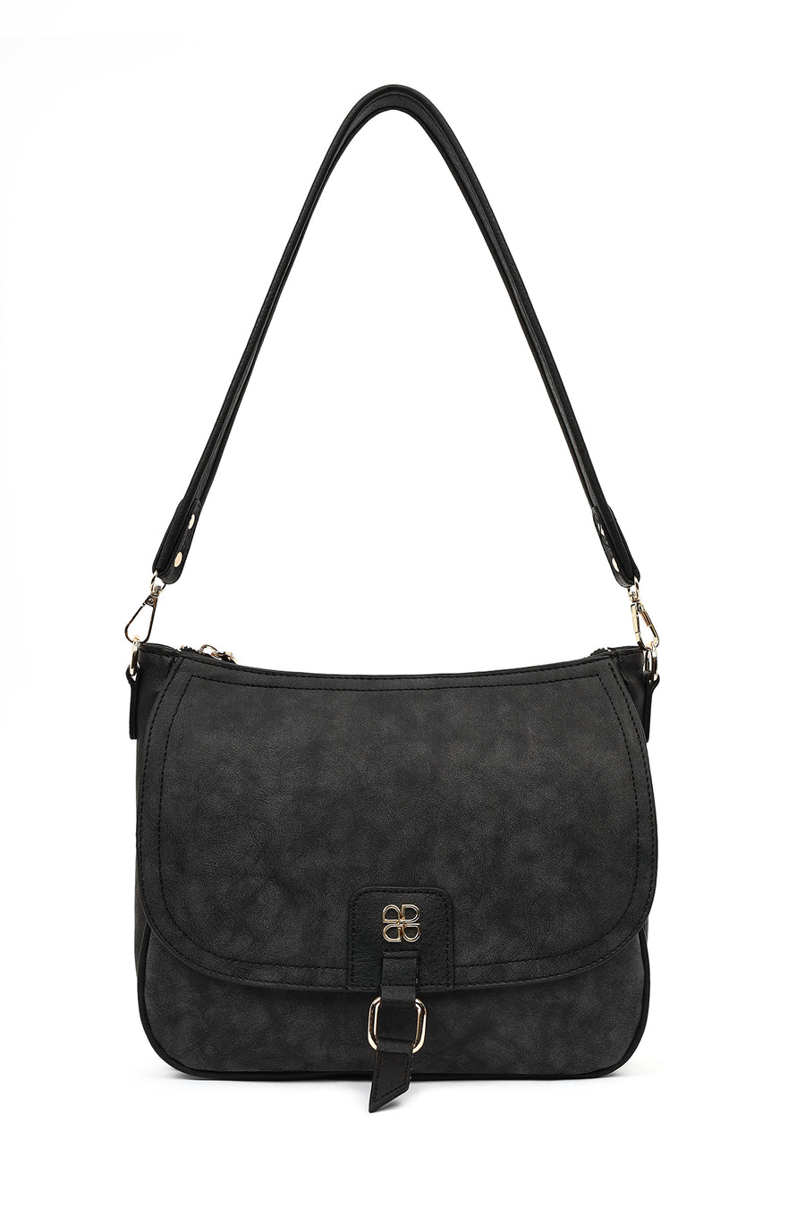 Women's Black Long Strap Shoulder Bag