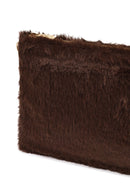 Kadın Kahverengi Zincir Askılı Peluş Portföy Çanta | Derimod