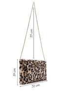 Kadın Leopar Zincir Askılı Peluş Portföy Çanta | Derimod