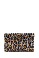 Kadın Leopar Zincir Askılı Peluş Portföy Çanta | Derimod