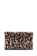 Kadın Leopar Zincir Askılı Peluş Portföy Çanta | Derimod