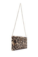 Kadın Leopar Zincir Askılı Peluş Portföy Çanta | Derimod
